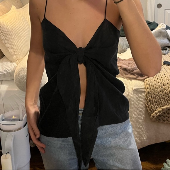 Djerf Avenue Tie Tank Top Ash - Picture 4 of 4